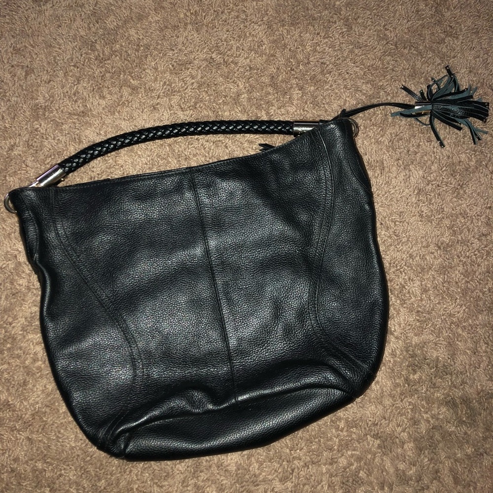 Black leather purse